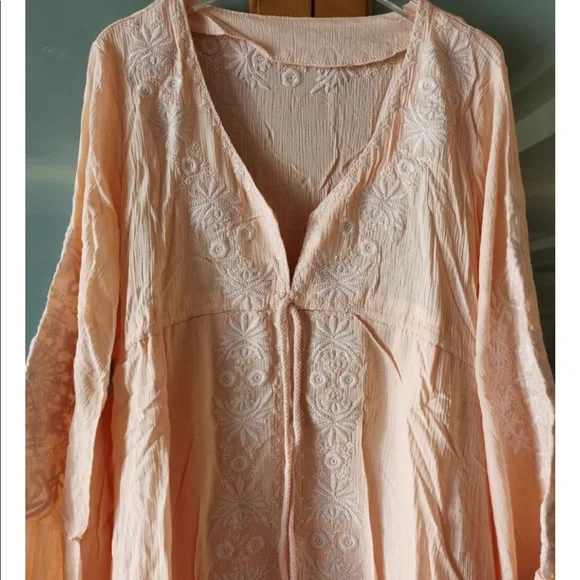 Bohemian dress peachy women’s embroidery dress - Picture 3 of 3